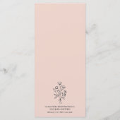 ピンクパステルフラワーボヘミアンシンプル植物学 メニュー (裏面)