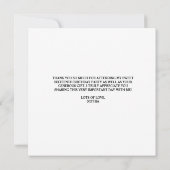 ピンクパステルフローラパーソナライズされたノート サンキューカード (裏面)