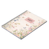 ピンクパステルフローラ手帳 ノートブック (左側)