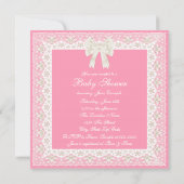 ピンクパステルベビーガールシャワー 招待状 (裏面)