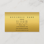 ピンクパステルホワイトストライプティズビップゴールデンフォイル 名刺 (裏面)