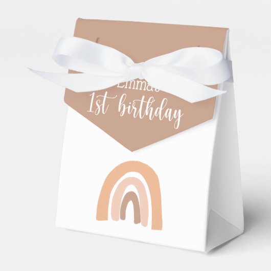 ピンクパステルボホレインボー1st誕生日 フェイバーボックス (正面サイド)