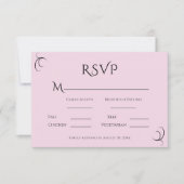 ピンクパステルモダン結婚ズ 出欠カード (正面)