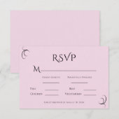 ピンクパステルモダン結婚ズ 出欠カード (正面/裏面)