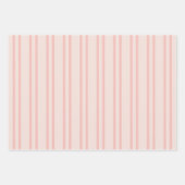 ピンクパステルラブハートとフローラ水彩 ラッピングペーパーシート (正面3)