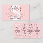 ピンクパステルリップフィラーアフターケア手順 名刺 (正面/裏面)