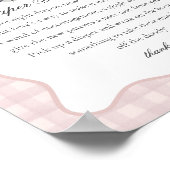 ピンクパステルリトルブー幽霊おむつ思考サイン ポスター (角)