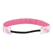 ピンクパステルレインボーストライプのパターモダンン アスレチックヘッドバンド (裏面)