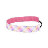 ピンクパステルレインボーストライプのパターモダンン アスレチックヘッドバンド (右)