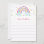 ピンクパステルレインボー誕生日タイムカプセルカード 招待状 (正面)