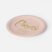 ピンクパステルレトロブライダルシャワー ペーパープレート (アングル)