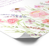 ピンクパステルワイルドフラワー言わないベビーゲーム ポスター (角)