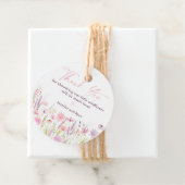 ピンクパステルワイルドフラワー誕生日 フェイバータグ (インサイチュ)