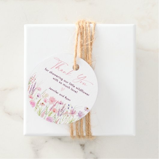 ピンクパステルワイルドフラワー誕生日 フェイバータグ (インサイチュ)