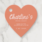 ピンクパステル手書きレトロブライダルシャワーのお気に入り フェイバータグ (正面)