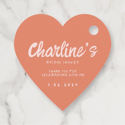 ピンクパステル手書きレトロブライダルシャワー フェイバータグ (裏面)