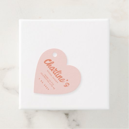 ピンクパステル手書きレトロブライダルシャワー フェイバータグ (インサイチュ)