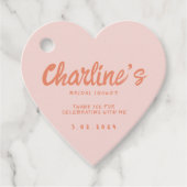 ピンクパステル手書きレトロブライダルシャワー フェイバータグ (正面)