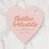 ピンクパステル手書きレトロ結婚ズサンキューファ フェイバータグ (裏面)