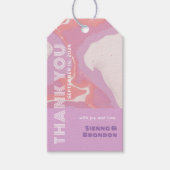 ピンクパステル抽象芸術アートメッセージカード ギフトタグ (正面)