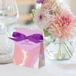 ピンクパステル抽象芸術アート結婚式の引き出物ボックス フェイバーボックス