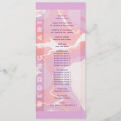 ピンクパステル抽象芸術アート結婚式 プログラム (裏面)