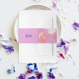 ピンクパステル抽象芸術アート 招待状ベリーバンド