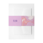 ピンクパステル抽象芸術アート 招待状ベリーバンド (正面例)