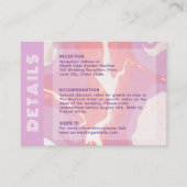 ピンクパステル抽象芸術結婚アートのエンクロージャカード エンクロージャーカード (正面)