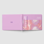 ピンクパステル抽象芸術結婚アートズゲストブック ゲストブック (全面)