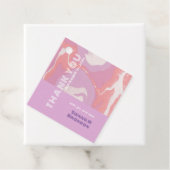 ピンクパステル抽象芸術結婚アートズスクエアメッセージカード フェイバータグ (インサイチュ)