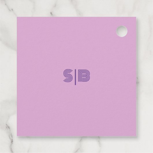 ピンクパステル抽象芸術結婚アートズスクエアメッセージカード フェイバータグ (裏面)