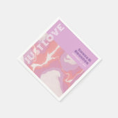 ピンクパステル抽象芸術結婚アートズナプキンス スタンダードカクテルナプキン (角)