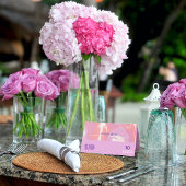 ピンクパステル抽象芸術結婚アートズフォールディング座席表 プレイスカード