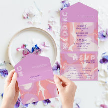 ピンクパステル抽象芸術結婚アート