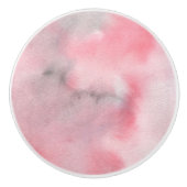 ピンクパステル水彩テクスチャ セラミックノブ (正面)