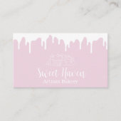 ピンクパステル滴下料理用具ベーカリー 名刺 (正面)