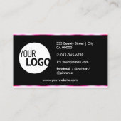 ピンクパステル製品ラベルとロゴ写真クリーン 名刺 (裏面)