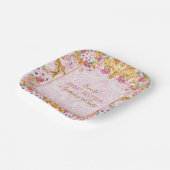 ピンクパステル金ゴールドスイーツ16バロックロココ誕生日 ペーパープレート (傾斜あり)