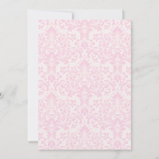 ピンクパステル金ゴールドファーストバロックロココ誕生日 招待状 (裏面)