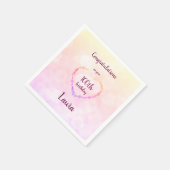 ピンクパステル100番目の誕生日デザイン スタンダードカクテルナプキン (角)