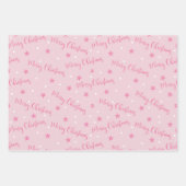 ピンクパステル3のコーディネートクリスマスセット ラッピングペーパーシート (正面3)