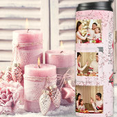 ピンクパステル6写真テンプレートシルバークリスマス タンブラー