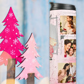 ピンクパステル6写真テンプレートシルバークリスマス タンブラー