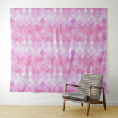 ピンクパステル&金ゴールドきらめくマーメイドスケールパターン タペストリー (インサイチュ(横))