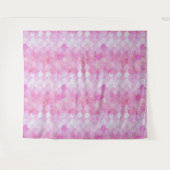 ピンクパステル&金ゴールドきらめくマーメイドスケールパターン タペストリー (正面(横))