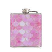 ピンクパステル&金ゴールドきらめくマーメイドスケールパターン フラスク (裏面)