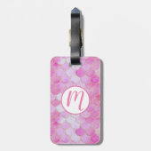 ピンクパステル&金ゴールドきらめくマーメイドスケールパターン ラゲッジタグ (裏面縦)