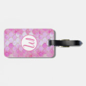ピンクパステル&金ゴールドきらめくマーメイドスケールパターン ラゲッジタグ (裏面横)