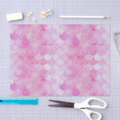 ピンクパステル&金ゴールドきらめくマーメイドスケールパターン 薄葉紙 (クラフト)